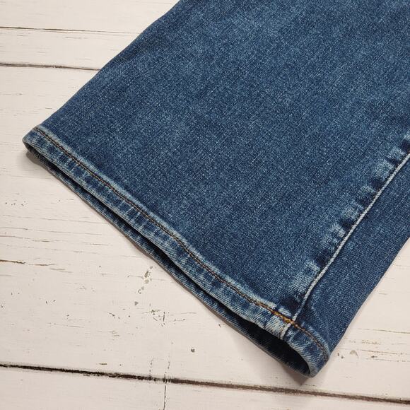 Madewell Kick Out Full Length Jeans Mid Rise Medium Devito Wash Flare Stretch 30 - Picture 8 of 12